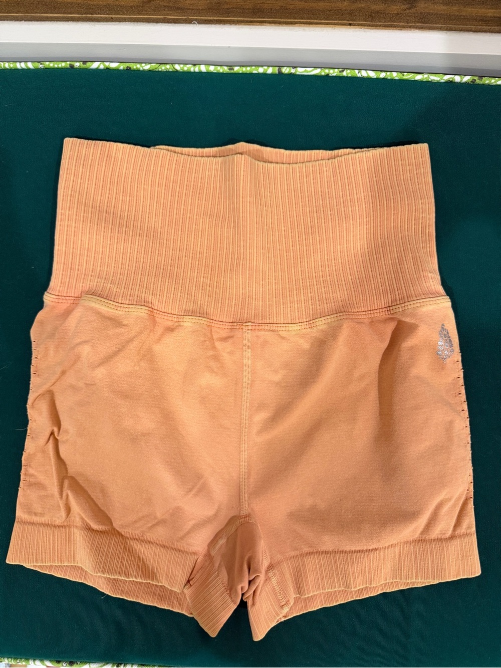 Free People Movement High-Waist Ribbed Orange Women’s Shorts